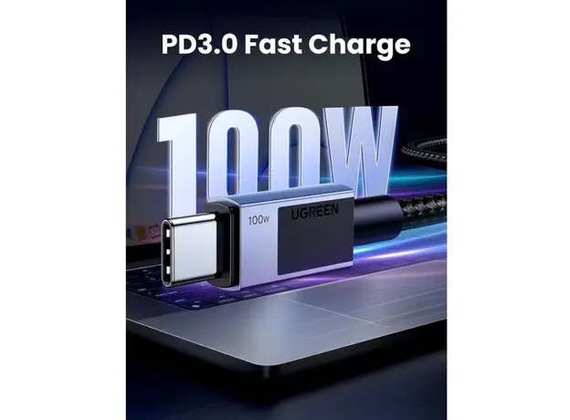 Ugreen USB-C to USB-C PD Charging Cable Space Gray 1m/45063, 3 image
