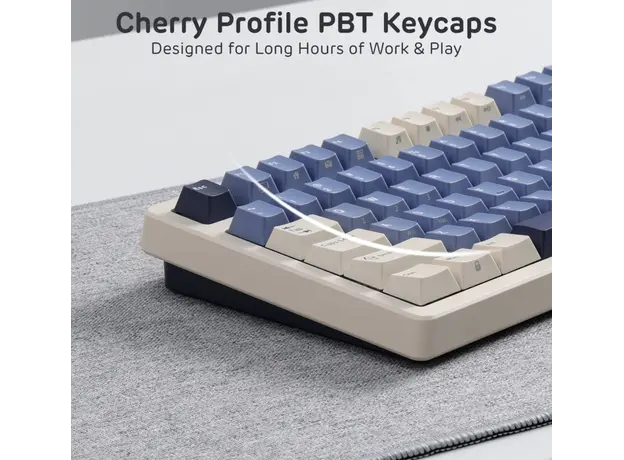 კლავიატურა Royal Kludge RK S85 RGB Mechanical Keyboard, Cloud switch, Hot Swappable, Wireless, Type-C, Bluetooth, 2.4GHz, Horizon Blue, 4 image