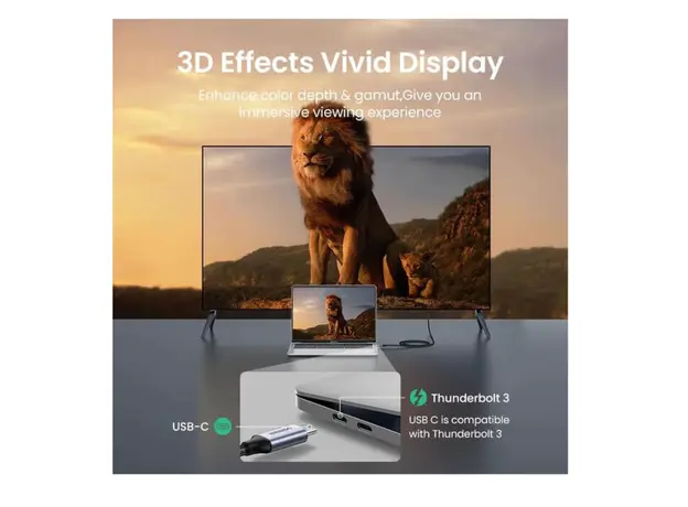 კაბელი Ugreen USB-C to HDMI Male to Male  1.5m Gray Black/50570, 6 image