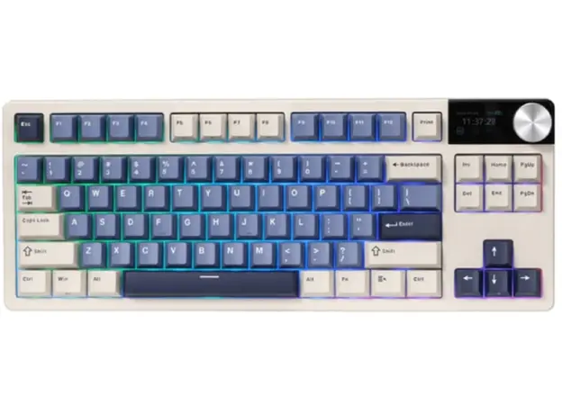 კლავიატურა Royal Kludge RK S85 RGB Mechanical Keyboard, Cloud switch, Hot Swappable, Wireless, Type-C, Bluetooth, 2.4GHz, Horizon Blue