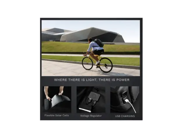 ზურგჩანთა Kingsons Solar Charge Laptop Backpack With USB Charger 15.6" Black - K9386W, 4 image