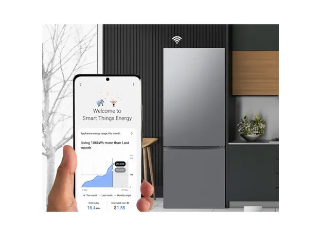 მაცივარი Samsung RB50DG602ES9WR Bottom-Freezer 192x75.9x71.1 508 LT Inventer NF Grey, 4 image