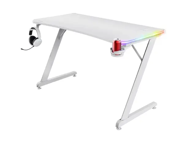 სათამაშო მაგიდა TRUST GXT709W LUMINUS RGB DESK WHITE, 2 image