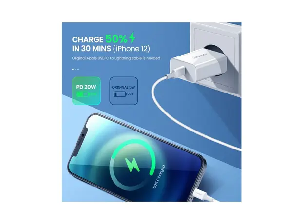ადაპტერი UGREEN (60450) CD137 Fast Charging Port 20W, 9 image
