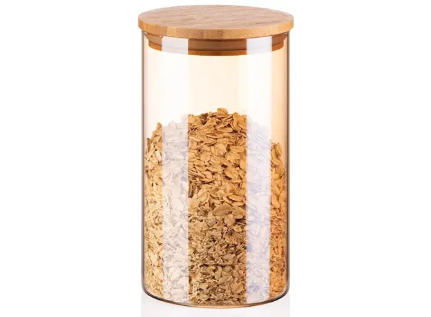 ქილის კონტეინერი Ardesto Jar Golden Moon, 760ml, glass, bamboo, round, golden, 2 image