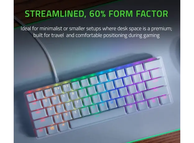 კლავიატურა Razer Gaming Keyboard Huntsman Mini Mercury Ed RGB 61key Red Switch RZ03-03390400-R3M1 White, 4 image