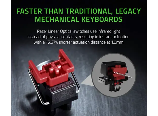 კლავიატურა Razer Gaming Keyboard Huntsman Mini Mercury Ed RGB 61key Red Switch RZ03-03390400-R3M1 White, 5 image