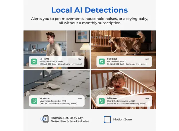 კამერა Xiaomi imilab C30 Dual Home Security Camera CMSXJ111A, 3 image