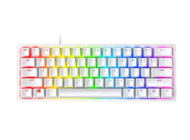 კლავიატურა Razer Gaming Keyboard Huntsman Mini Mercury Ed RGB 61key Purple Switch RZ03-03390300-R3M1 White
