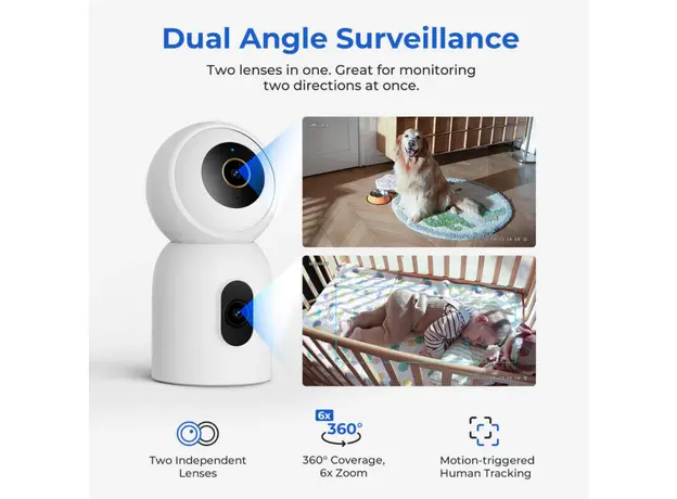 კამერა Xiaomi imilab C30 Dual Home Security Camera CMSXJ111A, 4 image