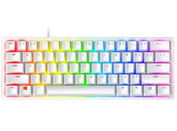 კლავიატურა Razer Gaming Keyboard Huntsman Mini Mercury Ed RGB 61key Red Switch RZ03-03390400-R3M1 White
