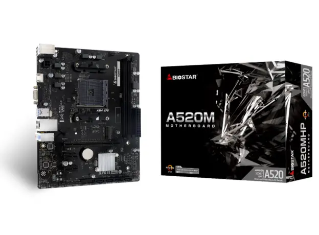 დედა დაფა Biostar AMD A520, Socket AM4, uATX, GbE LAN DDR4