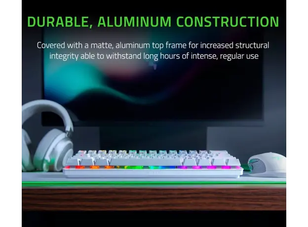 კლავიატურა Razer Gaming Keyboard Huntsman Mini Mercury Ed RGB 61key Red Switch RZ03-03390400-R3M1 White, 2 image