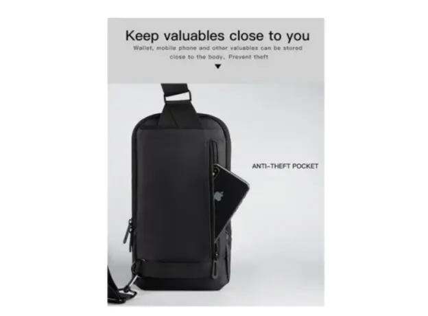 ზურგჩანთა Kingsons Sling Bag 7" Black - KS3211W, 3 image