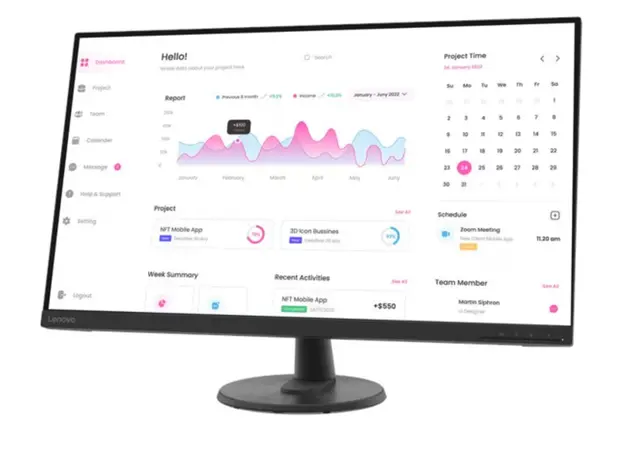 მონიტორი Lenovo D32-40 31.5" FHD (1920x1080) VA, 4 ms, 75Hz, 250 nits, 1x HDMI 1.4, 1x DP 1.2, 3Y, 3 image