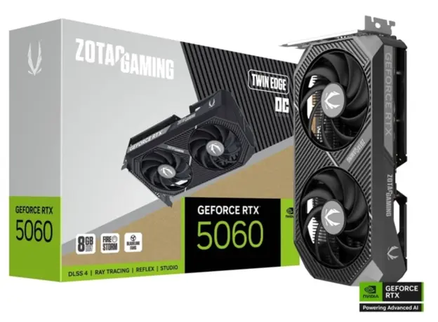 ვიდეო დაფა ZOTAC Graphic Adapter GeForce RTX 5060 8GB GDDR7 Twin Edge OC