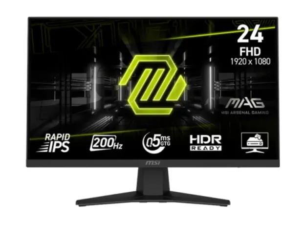 მონიტორი MSI MAG 244F  /23.8” (60cm) /  Flat / 126% SRGB / Rapid IPS /1920 x 1080 (FHD) / 300  NIT / 200Hz /178°- 178°