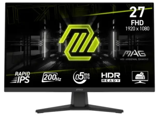 მონიტორი MSI MAG 272F  / 27" (69 cm) / Flat / Rapid IPS  /1920 x 1080 (FHD)  / 300  NIT /sRGB  115% / 200Hz /178°- 178°