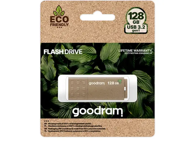 USB ფლეშ მეხსიერება Flash Goodram 128GB UME3 ECO FRIENDLY USB 3.2 Gen 1, 3 image