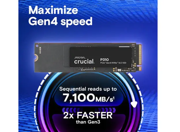 მყარი დისკი CRUCIAL SSD PCIE G4 M.2 NVME 1TB P310 CT1000P310SSD8, 3 image