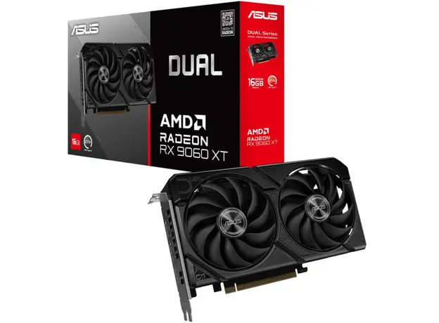 ვიდეო დაფა ASUS Radeon RX 9060 XT 16GB GDDR6 OC DUAL-RX9060XT-16G