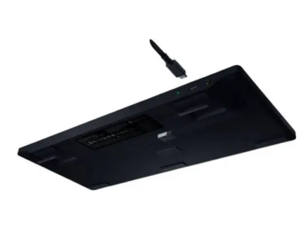 კლავიატურა Razer Keyboard mechanical BlackWidow V4 Low-profile TKL HyperSpeed, 87key, Green Switch, USB-A/WL/BT, EN, RGB, black, 4 image