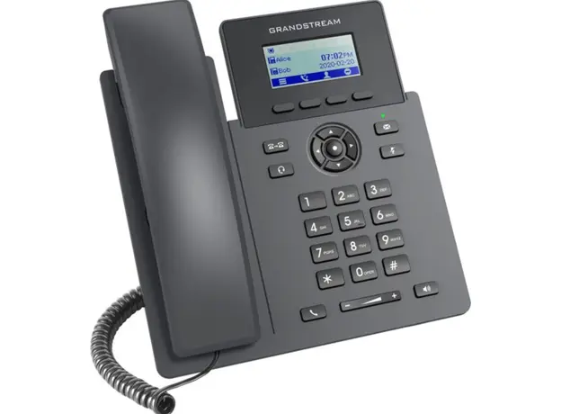 სტაციონარული ტელეფონი Grandstream GRP2601W, Essential P Phone, 2 SIP accounts, 2 lines, 2x Ethernet 10/100 no PoE, Wi-Fi, 132x48 (2.41") LCD, 5V/0.6A PSU, 2 image