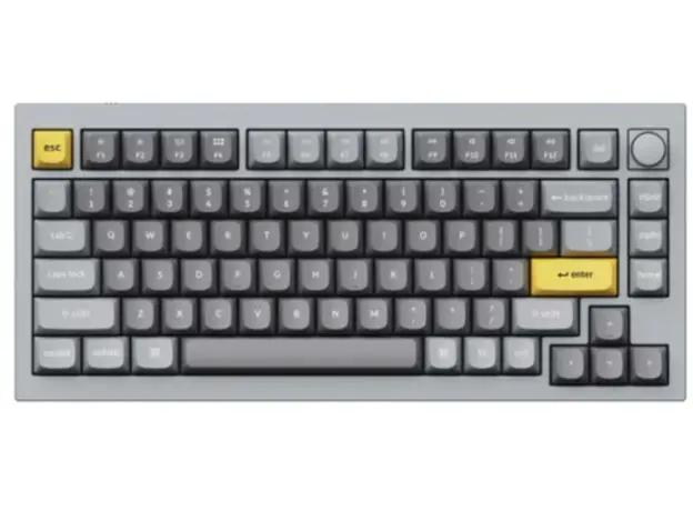 კლავიატურა Keychron Q1 75Key, Gateron Phantom Blue, Hot-Swap, QMK, Knob, USB-A, EN, RGB