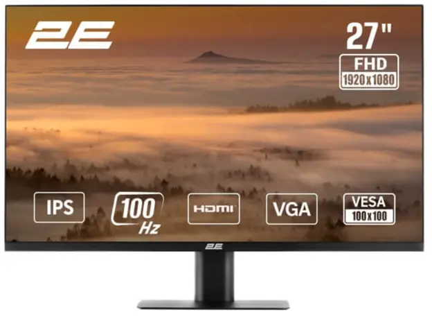 მონიტორი 2E 27" F2725B D-Sub, HDMI, IPS, 100Hz