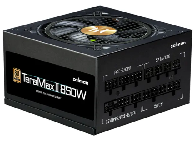 კვების ბლოკი Zalman PSU Teramax 2 View  (850W) 99%, 80+ Gold, 120мм, 1xMB 24pin(18+10), 2xCPU(4+4 pin), 3xMolex, 12xSATA