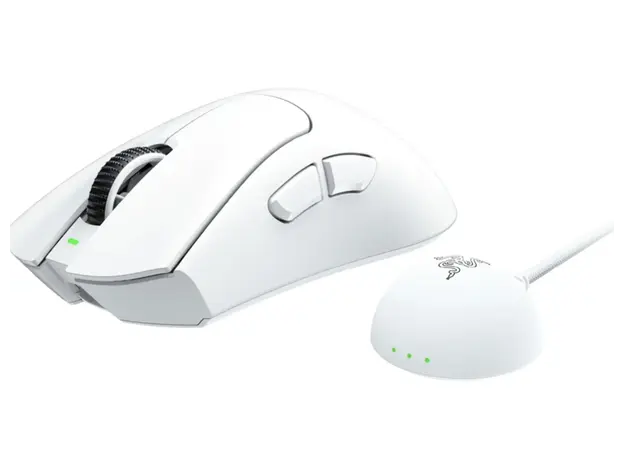 მაუსი Razer Mouse DeathAdder V4 Pro Gen-2, RGB, USB-A/WL/BT, white, 2 image