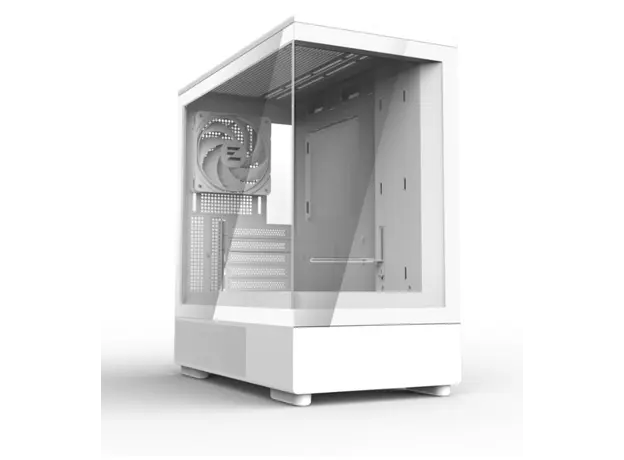 კომპიუტერის ქეისი Zalman PC case P10 without PSU, 1xUSB3.0, 1xUSBType-C, 1x120mm ARGB, VGA 384mm, LCS ready, TG Side Panel, mATX, white, 2 image