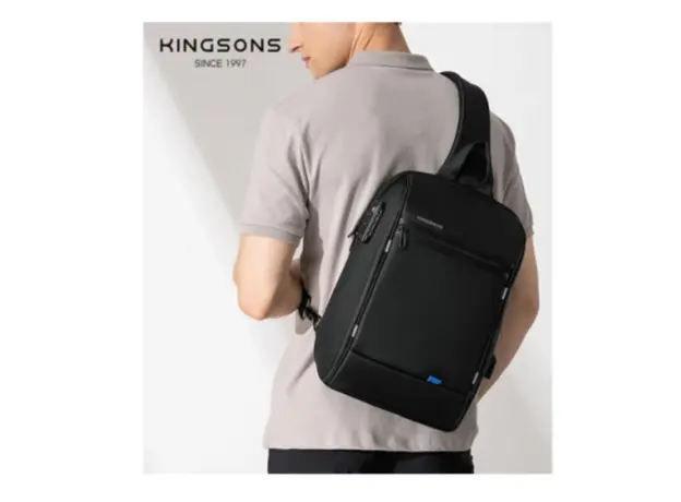 ზურგჩანთა Kingsons Laptop Backpack With USB Charger 15.6" Black - KS3165-G, 5 image