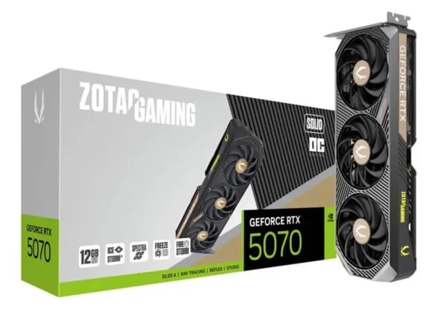 ვიდეო დაფა ZOTAC Graphic Adapter GeForce RTX 5070 12GB GDDR7 SOLID OC