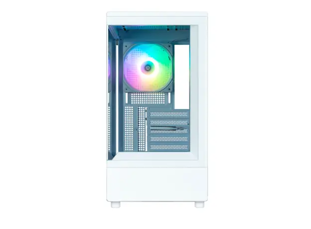 კომპიუტერის ქეისი Zalman PC case P10 without PSU, 1xUSB3.0, 1xUSBType-C, 1x120mm ARGB, VGA 384mm, LCS ready, TG Side Panel, mATX, white, 4 image