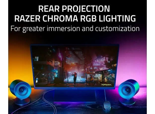 დინამიკი Razer Multimedia speaker Nommo V2 Pro 2.1, USB-A, RGB, black, 3 image