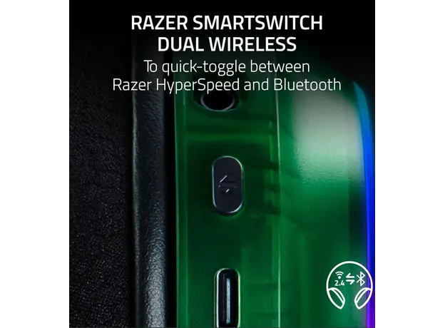 ყურსასმენი Razer Headset Barracuda X Chroma, BT/WL, RGB, Phantom Green Ed, 4 image