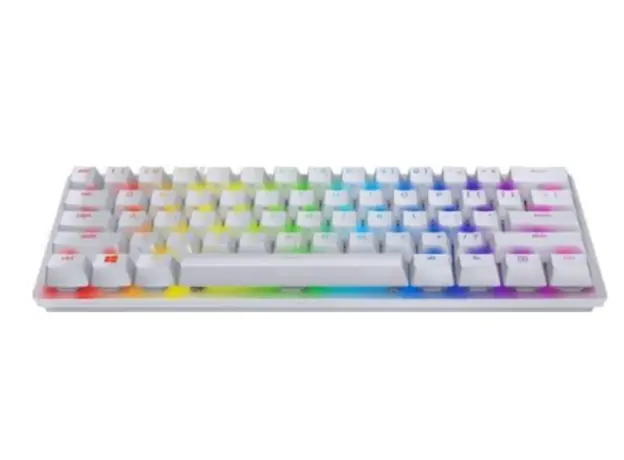 კლავიატურა Razer Keyboard Huntsman Mini Mercury Ed. RGB 61key Purple Switch USB EN White, 3 image
