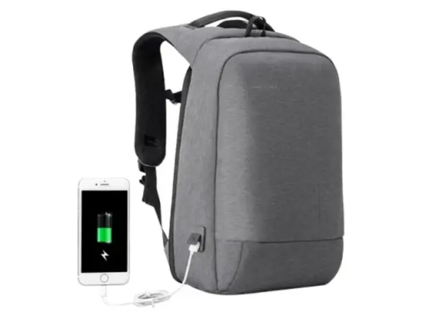 ზურგჩანთა Kingsons Anti Theft Commuter Backpack With USB Charger 15.6" Grey - KS3149W-D, 3 image