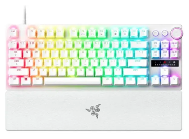 კლავიატურა Razer Keyboard mechanical Huntsman V3 Pro TKL, 84key, Analog Optical Switches, USB-A, EN, white