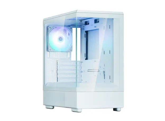 კომპიუტერის ქეისი Zalman PC case P10 without PSU, 1xUSB3.0, 1xUSBType-C, 1x120mm ARGB, VGA 384mm, LCS ready, TG Side Panel, mATX, white