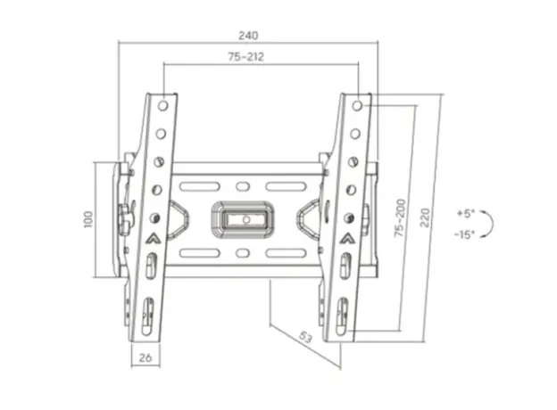 ტელევიზორის საკიდი Vertex VX-TV-WM01T TV Wall Mount (Tilt) 13"-43", 2 image