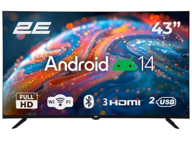 ტელევიზორი 2E TV Set 43" LED FHD 60Hz Smart Android Black