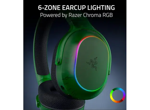 ყურსასმენი Razer Headset Barracuda X Chroma, BT/WL, RGB, Phantom Green Ed, 5 image