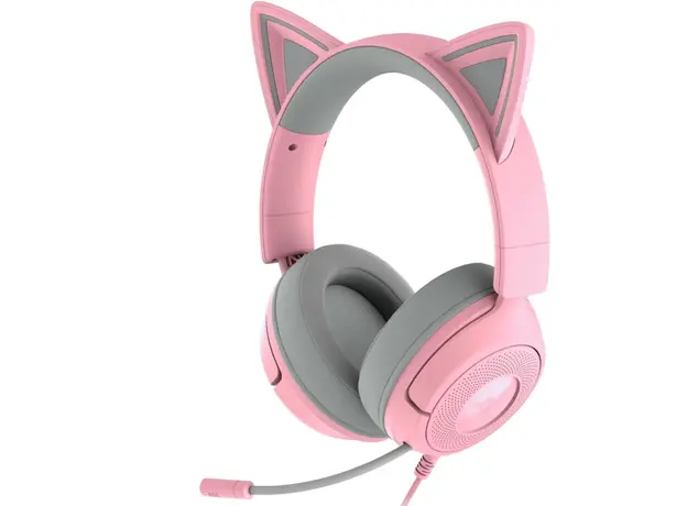 ყურსასმენი Razer Headset Kraken Kitty V3 X, mini-jack, 1.3m, quartz