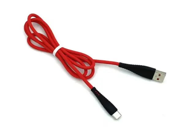 კაბელი Denmen D19T soft silicone Type-c red/72309