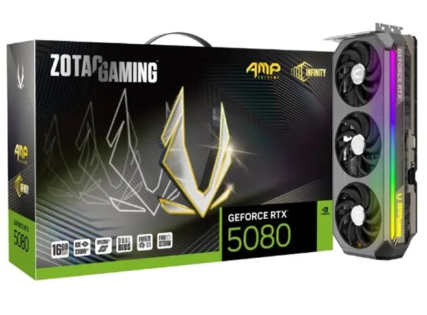 ვიდეო დაფა ZOTAC Graphic Adapter GeForce RTX 5080 16GB GDDR7 AMP EXTREME INFINITY
