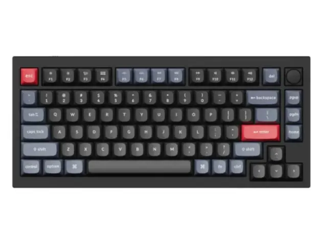 კლავიატურა Keyboard mechanical Keychron Q1 75Key, Gateron Phantom Blue, Hot-Swap, QMK, Knob, USB-A, EN, RGB