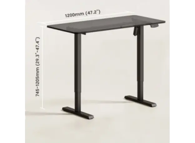 სათამაშო მაგიდა Vertex VX-1SSD-02B Electric Sit-Stand Desk Matte Black, 2 image