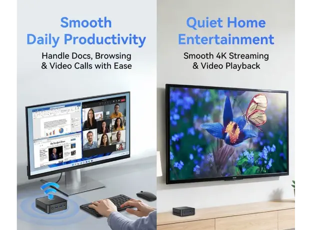 მინი კომპიუტერი Blackview MP50 Ryzne 5 3500U 16/512GB Black W11P KB+Mouse, 5 image